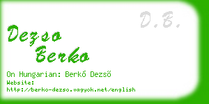 dezso berko business card